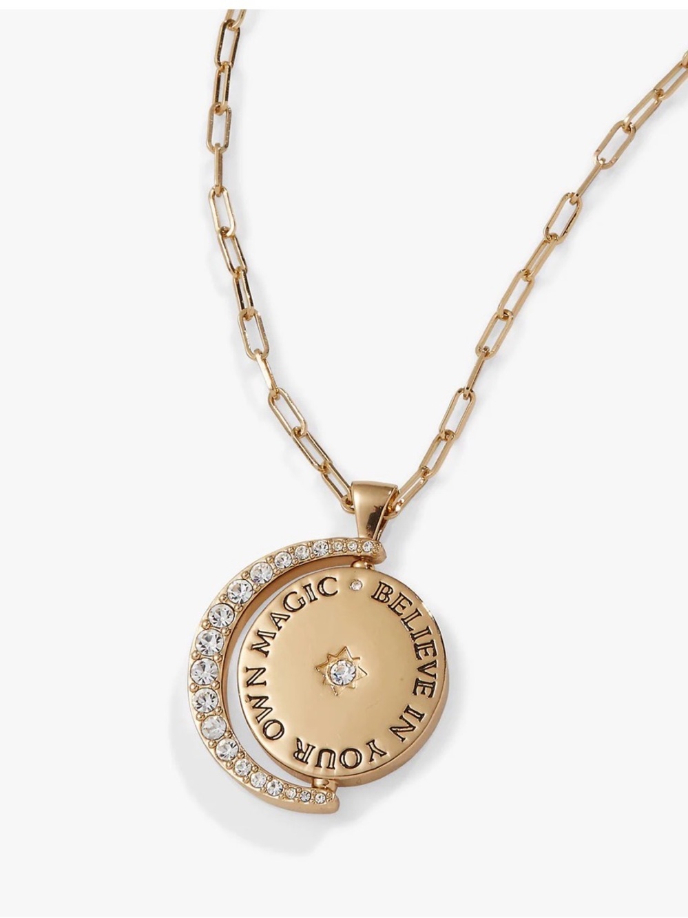 Alex and Ani Gold Crystal Accent 'Believe in Your Own Magic' Pendant Necklace